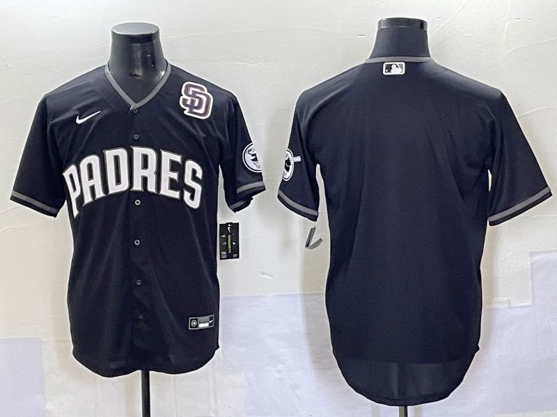 Men 2025 San Diego Padres Blank Black Game Nike MLB Jersey style 7038->san diego padres->MLB Jersey